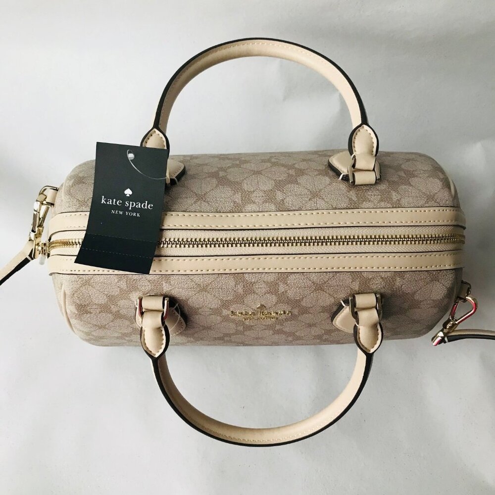 KATE SPADE Signature Spade Flower pv Large Duffle Crossbody Tote Bag $429 - Picture 4 of 10